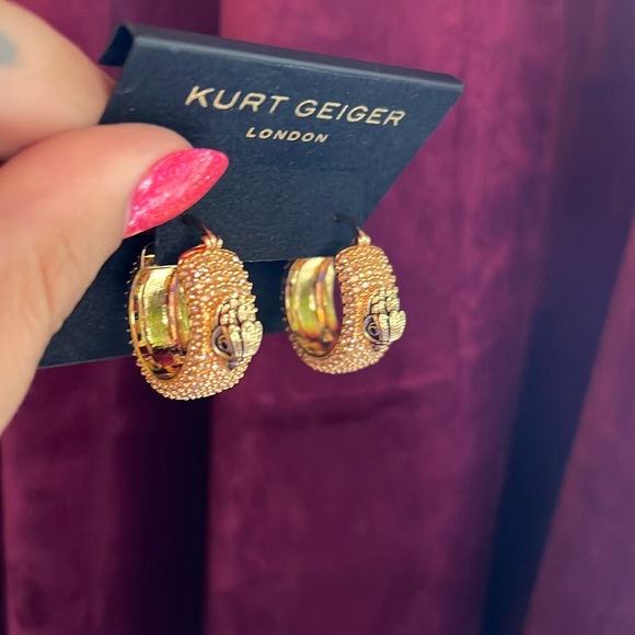 Kurt Geiger eagle pave Bird Hoop Earrings bohemian - Picture 2 of 6